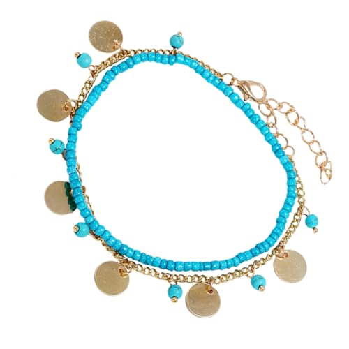 IMIKEYA Sommerliche Damen Fußkette mit Goldfarbenem Anhänger Modische Langlebige Knöchel Kette für Strand Party Hochzeit und Alltag Stilvoller Leichter Schmuck für Damen von IMIKEYA