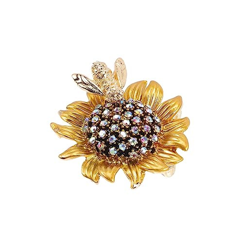 IMIKEYA Sonnenblumen Brosche Damen Funkelnde Rhinestone Anstecknadel für Schals und Kleider Eleganter Schmuck für Besondere Anlässe Yncp von IMIKEYA