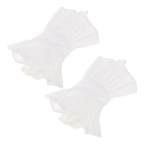 IMIKEYA Spitzen Handgelenksmanschetten Damen Abnehmbare Fake Ärmel mit Lagen Design Dehnbar und Fingerlos Boho Mode für Festliche Anlässe und Brautkleider von IMIKEYA