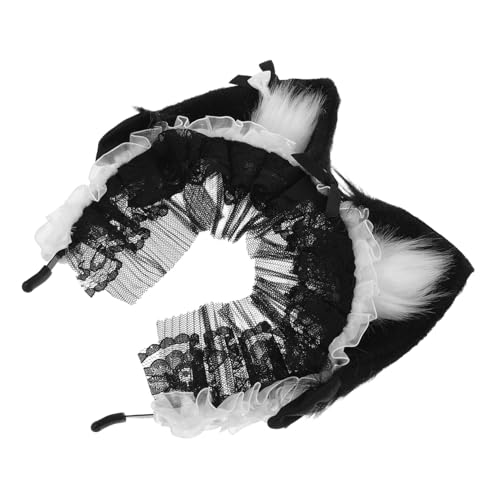 IMIKEYA Spitzen Katzenohr Stirnband Katzen Stirnband Spitzen Haarband Mädchen Cartoon Haarbänder Lolita von IMIKEYA