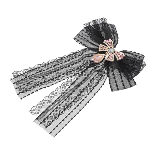IMIKEYA Spitzen brosche mit Schleifen design und Strassbesatz Stilvolle Anstecknadel für Damen Vielseitiges Kleidungszubehör für Blusen Kleider und Anzüge Modische Schmuckaccessoire für von IMIKEYA