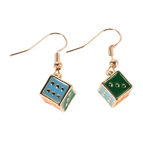 IMIKEYA Statement Ohrringe Würfel Würfelanhänger Bunte Emaille Leicht Damen Ohrhänger Für Party Alltag Halloween Stilvolle Würfel Ohrstecker Schmuck von IMIKEYA