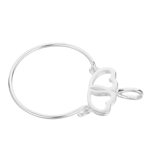 IMIKEYA Sterling Silber Charm Holder Halskette mit Doppelherz Anhänger Langlebig Vielseitig Tragbar als Ring oder Kette Elegantes Minimalistisches Schmuckstück für Alltag und Besondere von IMIKEYA