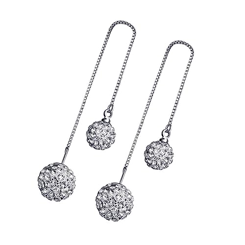 IMIKEYA Sterling Silber Ohrringe mit Funkelnden Strasssteinen Geometrischem Design und Elegantem Langen Quastenanhänger Ohrhänger für Damen für Hochzeit Alltag und Besondere Anlässe von IMIKEYA