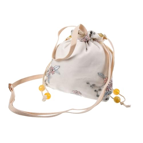 IMIKEYA Stil Canvas Umhängetasche Weiß Leichte Atmungsaktive Freizeit Crossbody Bag mit Geräumigem Stauraum für Alltag Shopping und Reisen Modisches Accessoire für Damen von IMIKEYA