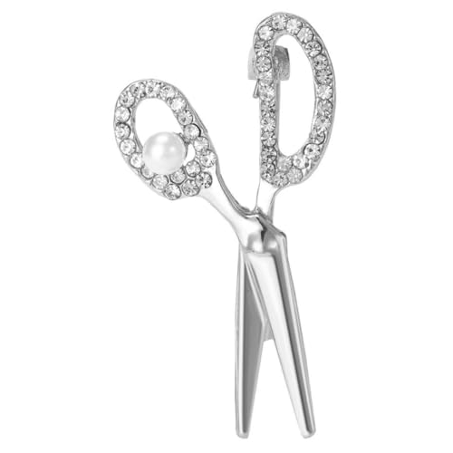 IMIKEYA Stilvolle Brosche Scherenform mit Strasssteinen Unisex Anzugnadel Legierungsbrosche für Damen und Herren Vielseitiges Accessoire für Outfits für Partys und Besondere Anlässe von IMIKEYA