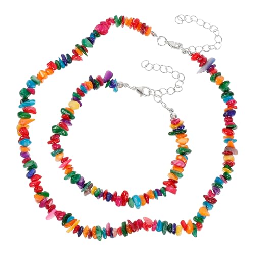 IMIKEYA Strand Schmuckset für Damen Halskette und Armband Natürlichem Stein Teilig für Partys und Täglichen Gebrauch Hautfreundlich und Leicht von IMIKEYA