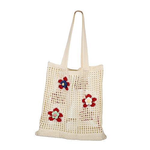 IMIKEYA Strandtasche Damen Großer Kapazität Häkel Umhängetasche für Strand Picknick und Einkaufen Robuste Wasserdichte Tasche mit Mesh Design für an Freundin oder Mutter von IMIKEYA