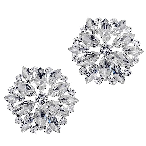 IMIKEYA Strassbesetzte Schuhclips für Damen Funkelnde Brautschuh Buckles mit Blumenmuster Dekorative Abnehmbare Schuhverzierung für Hochzeit Party und Alltag Passend für High Heels von IMIKEYA