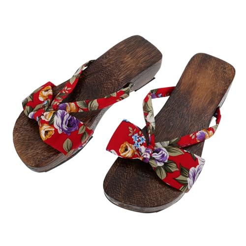 IMIKEYA Style Holzclogs Damen Sommer Slippers Kreativ Rutschfest Flachsohle Bequeme Hausschuhe Für Alltag Spaziergang Freizeit von IMIKEYA