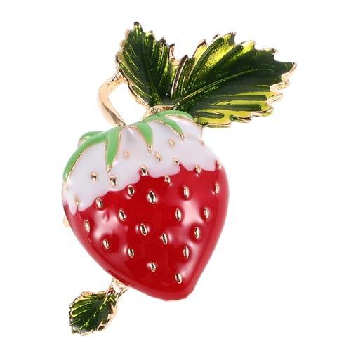IMIKEYA Süße Erdbeer Brosche Emaille Anstecknadel für Kleidung Taschen und Hüte für Frauen und Mädchen mit Realistischem Obstdesign und Langlebiger Verarbeitung von IMIKEYA