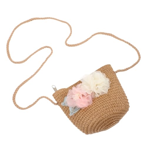 IMIKEYA Gewebte Umhängetasche Aus Stroh Kleine Schultertasche Für Damen Strandtasche Gewebt Handgeflochtene Tasche Für Urlaub Und Alltag von IMIKEYA
