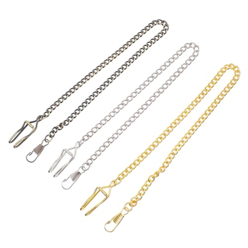 IMIKEYA Taschenuhrkette 3 Stück Retro Uhrenkette Aus Edelstahl Bronze Gold Verstellbare Langlebige Hängende Ketten Für Herren Für Taschenuhren Und Vintage Accessoires Für Formelle Und von IMIKEYA
