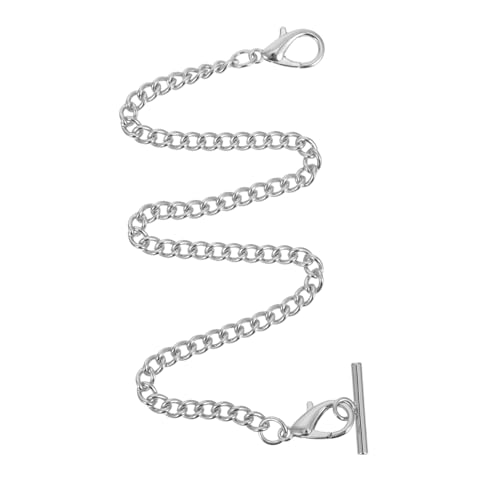 IMIKEYA Taschenuhrkette mit T Bar und Karabiner Silberne Hängende Kette für Herren Vielseitige Dekoration für Westen Sichere Befestigung für Uhren und Schlüssel Verarbeitung IMIKEYA Taschenuhrkette mit T Bar und Karabiner Silberne Hängende Kette für Herren Vielseitige Dekoration für Westen Sichere Befestigung für Uhren und Schlüssel Verarbeitung von IMIKEYA