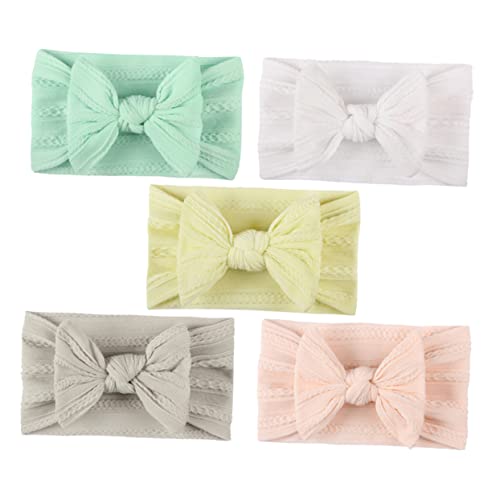 IMIKEYA Teiliges Stirnband Aus Hochwertigem Nylon Mit Schleife Weiche Und Strukturierte Kopfbedeckung Für Neugeborene Und Kleinkinder Weiß Beige Fleischrosa Mintgrün von IMIKEYA