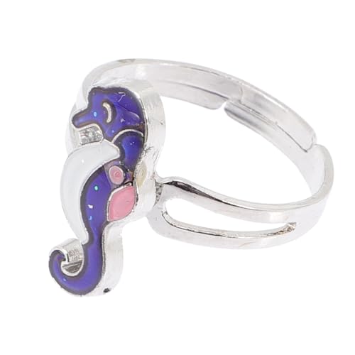 IMIKEYA Thermochromatischer Stimmungsring Meerjungfrau Design Farbwechsel Offener Verstellbarer Cartoon Schmuck für Frauen und Mädchen Modisch von IMIKEYA