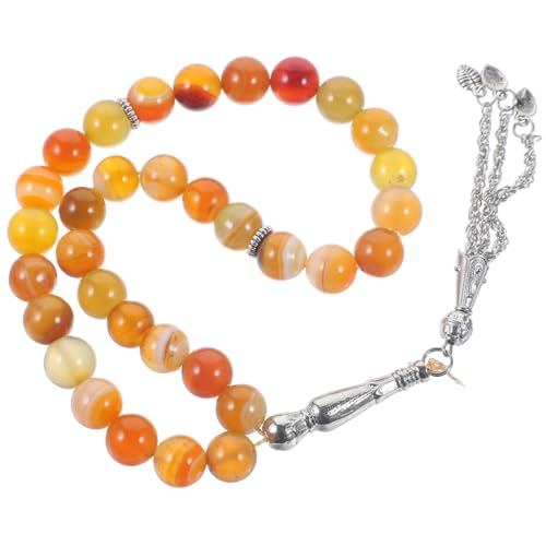 IMIKEYA Tigerauge Mala Armband Perlen Beaded Bracelet Gebetskette Schmuckstück für Damen und Herren Feine Verarbeitung Langlebiges Material Modisches Dekoratives Handgelenks Accessoire von IMIKEYA