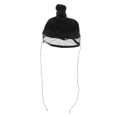 IMIKEYA Traditionelle Hanfu Herren Perücke mit Haarknoten Synthetisches Kostüm Haarteil für Cosplay und Bühnenauftritte Antiker Chinesischer Stil Einfache Anwendung Befestigung von IMIKEYA