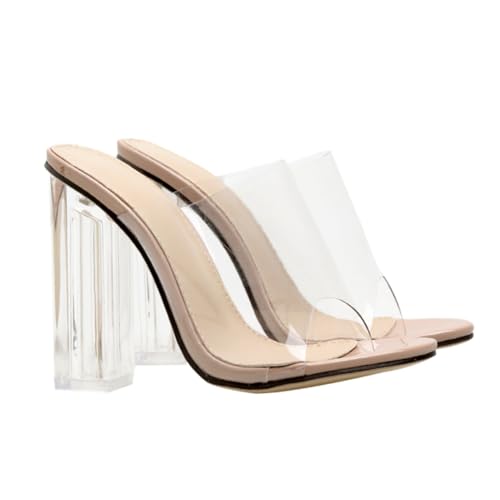 IMIKEYA Transparente Damen High Heels Sandalen aus TPR PVC Modisch rutschfest Absatzschuhe für Vielseitig Kombinierbar mit Kleid und Hose Stilvoll und Langlebig von IMIKEYA