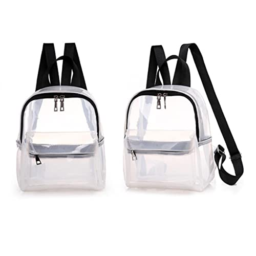 IMIKEYA PVC-Rucksack Durchsichtig Wasserfest Mit Reißverschluss Hauptfach Und Fronttasche Leichter Sommerrucksack Für Damen Teenager Und Mädchen Für Reisen Und Einkäufe von IMIKEYA