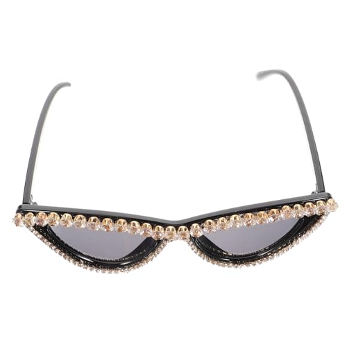 IMIKEYA Trendige Damen Sonnenbrille mit Dreieckigen Cat-eye-gläsern Modisch Verziert mit Funkelnden Strasssteinen Leichter Rahmen Vielseitig Kombinierbar für Alltag und Besondere Anlässe von IMIKEYA
