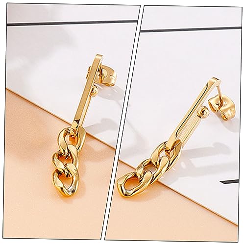 IMIKEYA Tropfen Ohrhänger Damen Kettenglieder Design Metalllegierung Link Chain Ohrringe Modisch Vielseitig Elegant Für Alltag und Festlichkeiten von IMIKEYA