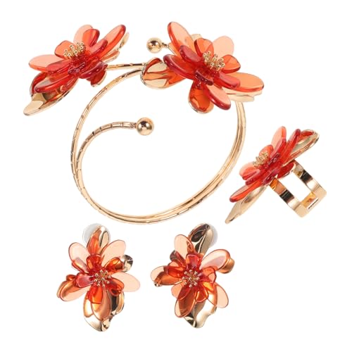 IMIKEYA Blumenohrringe Offene Ringe Fingerschmuck Süße Ohrringe Bettelarmband Armband Für Frauen Ohrstecker Mit Hängeohrring Ohrstecker Für Frauen Ohrringe Blumen-tropfenohrringe von IMIKEYA