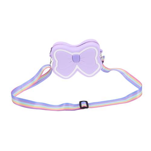 IMIKEYA Umhängetasche Langlebigem Silikon Niedliche Mädchen Schultertasche mit Schleifenmotiv Farbenfrohe Crossbody Tasche für Kleinkinder Sichere und Robuste Kindergeldbörse von IMIKEYA