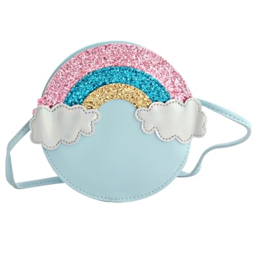 IMIKEYA Schultertasche Für Mädchen Modische Umhängetasche Mit Regenbogen-Design Kleiner Aufbewahrungstasche Leicht Für Schule Shopping Und Mehr Blau von IMIKEYA