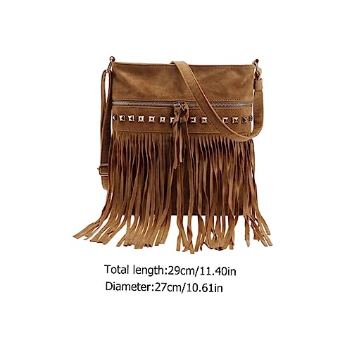 IMIKEYA Velvet Crossbody Bag mit Verstellbarem Schultergurt und Dekorativen Quasten Stilvolle Damen Handtasche aus Hochwertigem Samt für Alltag Shopping und Studenten Modische von IMIKEYA