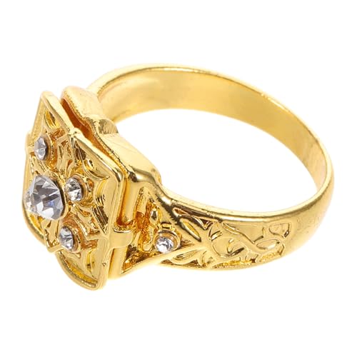 IMIKEYA Versteckter Locket Ring mit Detaillierten Gravuren und Mikro Pave Rhinestones Styling für Anlässe für Täglichen Gebrauch und Besondere Gelegenheiten von IMIKEYA