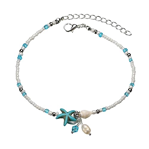 IMIKEYA Verstellbare Fußkette für Damen Strand Fußkette mit Meeresschnecken Design für Sommerpartys und Festivals Stilvoller Fußschmuck für von IMIKEYA