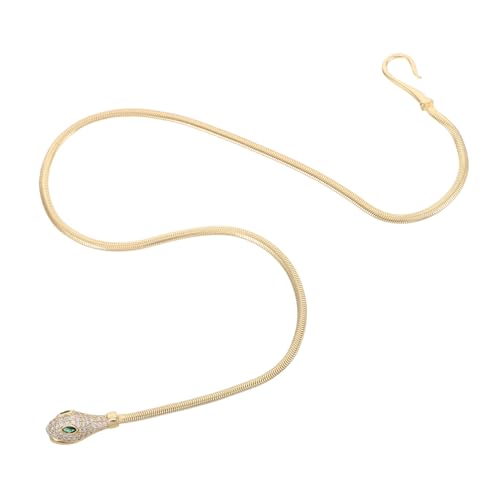 IMIKEYA Verstellbare Goldene Schlangenhalskette mit Funkelnden Zirkonia Anhängern Einzigartiges Schlangenförmiges für Damen und Mädchen Eleganter Modeschmuck zur Betonung Schlüsselbeins von IMIKEYA