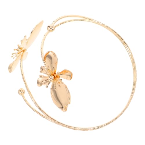 IMIKEYA Verstellbarer Armreif Damen Metallblume Offenes Design Oberarm Schmuck Elegant Besonderer Look Für Party Hochzeit Alltag von IMIKEYA