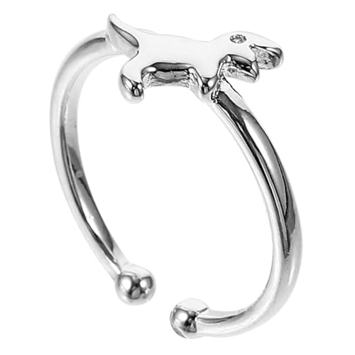 IMIKEYA Verstellbarer Dinosaurier Damenring aus Langlebiger Modischer Einstellbarer Fingerring mit Einfachem Frischem Design für Tierfreunde Vielseitiger Schmuckaccessoire von IMIKEYA