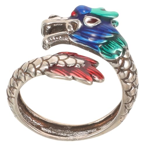 IMIKEYA Verstellbarer Drachenring Emaille Retro Zodiac Schmuck für Damen und Herren Offener Finger Ring Elegantes und Stilvolles Design für IMIKEYA Verstellbarer Drachenring Emaille Retro Zodiac Schmuck für Damen und Herren Offener Finger Ring Elegantes und Stilvolles Design für von IMIKEYA