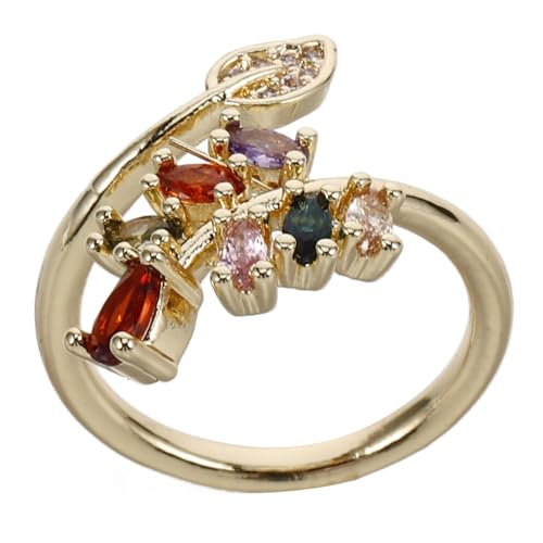 IMIKEYA Verstellbarer Geometrischer Ring mit Blattdesign Blumenring für Damen Leichtem mit Funkelndem für Herbst IMIKEYA Verstellbarer Geometrischer Ring mit Blattdesign Blumenring für Damen Leichtem mit Funkelndem für Herbst von IMIKEYA