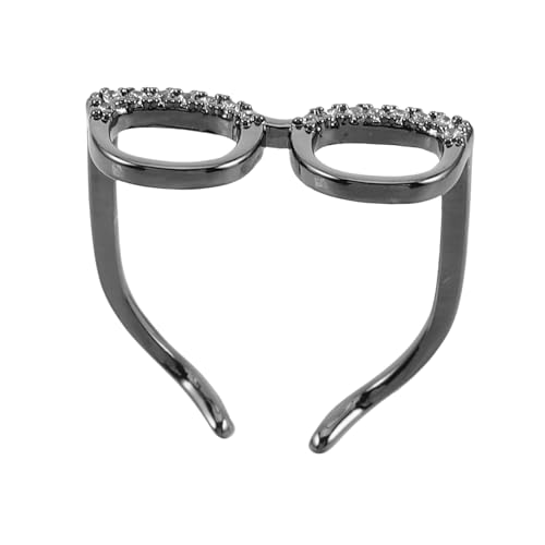 IMIKEYA Verstellbarer Mini Brillenring Damen Kreativer Offener Fingerring Schmuck Leicht Tragbar Modisches Statement Robust IMIKEYA Verstellbarer Mini Brillenring Damen Kreativer Offener Fingerring Schmuck Leicht Tragbar Modisches Statement Robust von IMIKEYA