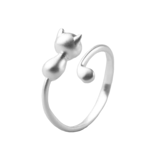IMIKEYA Verstellbarer Offener Damenring Katzenmotiv Modisch Kreativ Schmuck für Frauen und Mädchen von IMIKEYA