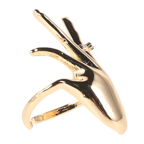 IMIKEYA Verstellbarer Palmring für Damen mit Funkelndem Zirkonia Offenes Ende Einzigartiges Vintage Kupferdesign Verstellbarer Zeigefingerring Modisches Hippie Schmuckstück von IMIKEYA