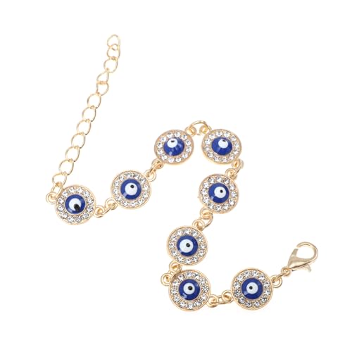 IMIKEYA Verstellbares Evil Eye Armband Türkischem mit Goldfarbenen Details Runde Blaue Handkette für Damen und Herren Modisches Glücksbringer Schmuckstück gegen Unglück von IMIKEYA