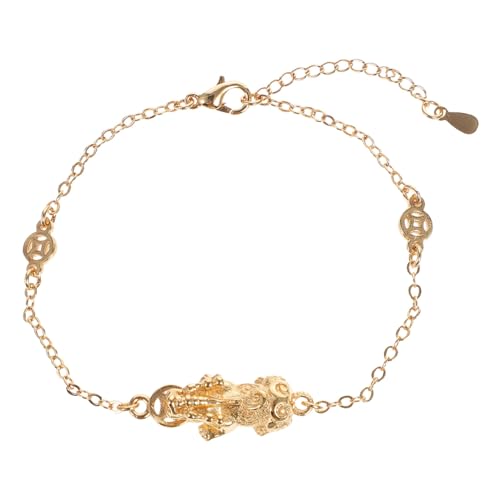 IMIKEYA Verstellbares Feng Shui Armband Goldplattiert Unisex Amulett Schmuck Reichtum Glücksbringer Einstellbare Kettenglieder Für Damen Herren Geschenkidee von IMIKEYA