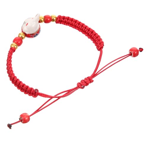IMIKEYA Verstellbares Geflochtenes Katzenarmband Seil mit Handbemaltem Glückskatzen Anhänger Langlebig für Damen und Herren Symbolisiert Wohlstand und Glück von IMIKEYA