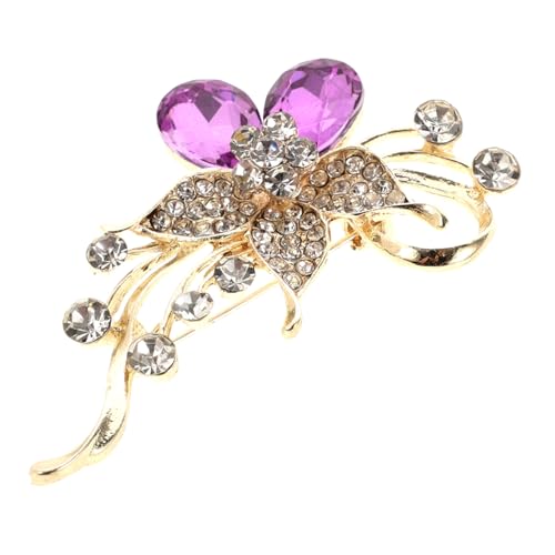IMIKEYA Rosenblumen Brosche mit Strass Vintage Damenbrosche Funkelnde Blüten Anstecknadel für Kleidung Schal Hochzeitsaccessoire von IMIKEYA
