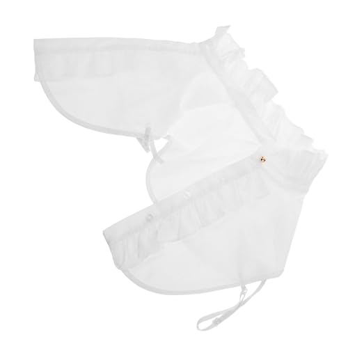 IMIKEYA Vintage Britischer Damen Fake Kragen mit Rüschen und Plissee Abnehmbarer Blusenkragen Einsatz Stilvolle Schichtung Langlebig für Festliche Anlässe und Modische Stylings von IMIKEYA