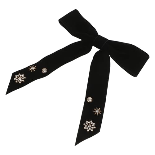 IMIKEYA Vintage Brosche mit Schleifen Knoten und Schneeflocken Design Vorgebundene Fliegenbrosche Weichem Samtband mit Funkelnden Strasssteinen Anstecknadel für Damen von IMIKEYA