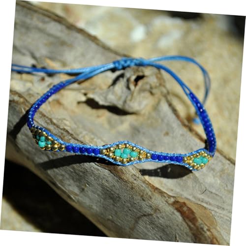 IMIKEYA Vintage Handgewebtes Bohemian Armband mit Farbigen Reisperlen Retro Freundschaftsarmband für Damen Langlebiges Handgefertigtes Schmuckstück als Geschenk für Familie und Freunde von IMIKEYA
