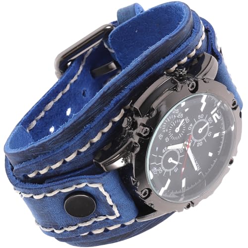 IMIKEYA Herren Armbanduhr Aus Rindsleder Gürteluhr Freizeituhr Geschenk Zum Jahrestag Für Ehemann Sohn Vater Freunde Verstellbares Armband Passend Zu Jedem Anlass von IMIKEYA