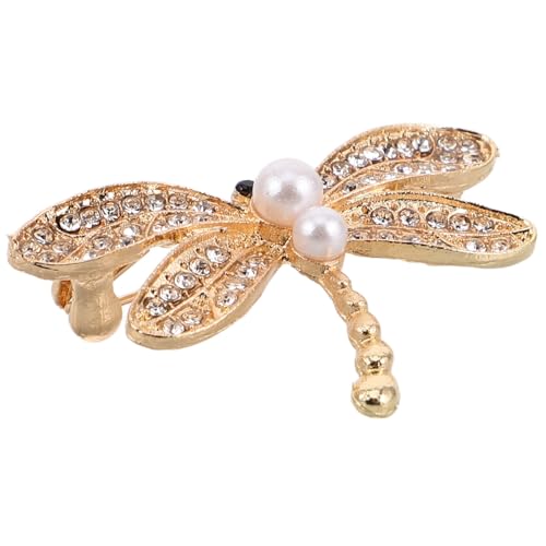 IMIKEYA Vintage Libellen Brosche mit Strasssteinen Eleganter Anstecker für Damen Vielseitiges Accessoire für Jacken Schals und Rucksäcke Modischer Retro Lapel Pin von IMIKEYA