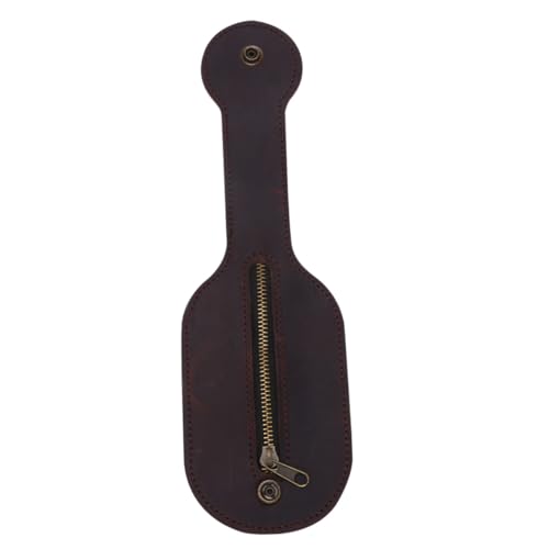 IMIKEYA Vintage Münzbeutel mit Reißverschluss Faltbare Gürteltasche für Wechselgeld Robustes Echtmaterial in Kaffee Modische Geldbörse zum Sicheren Tragen bei Alltag Reisen und Arbeit von IMIKEYA
